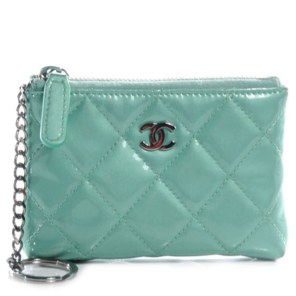 Chanel Patent Key Holder Case Green 1 of 8