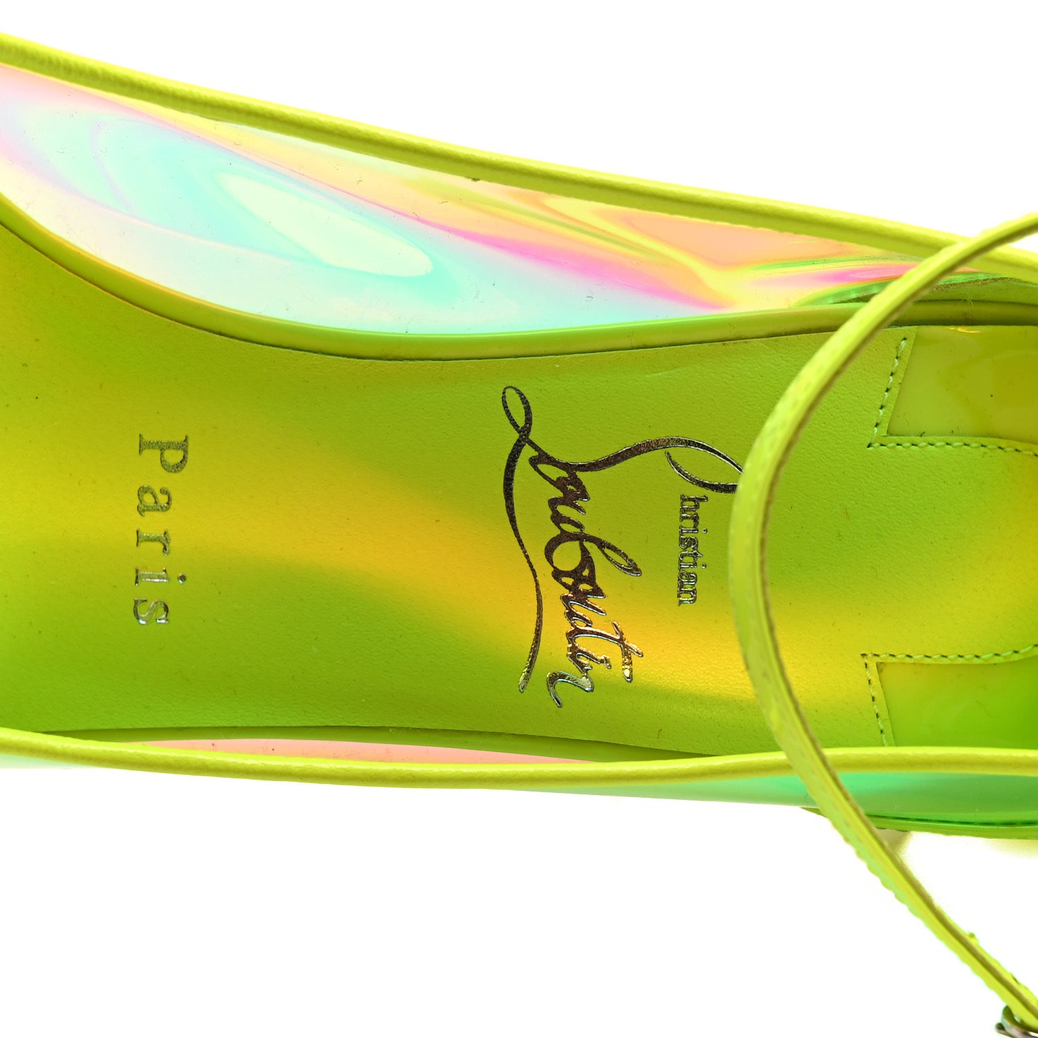 Christian Louboutin Patent Perle Debout Condorapik 100 Pumps 38 Fluo Yellow 8 of 8