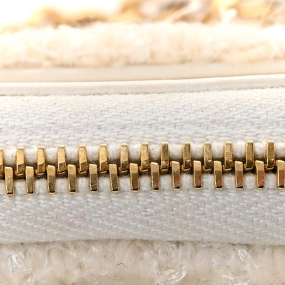 Chanel Tweed Quilted Bow Flap Card Holder On Chain White 13 of 13