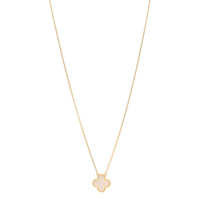 Van Cleef & Arpels 18K Yellow Gold Mother of Pearl Vintage Alhambra Pendant Necklace 1 of 5