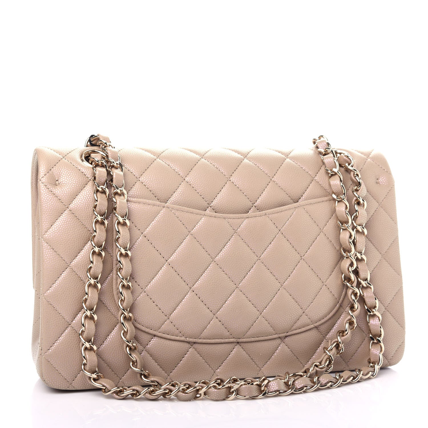 Chanel Iridescent Caviar Quilted Medium Double Flap Dark Beige 3 of 11