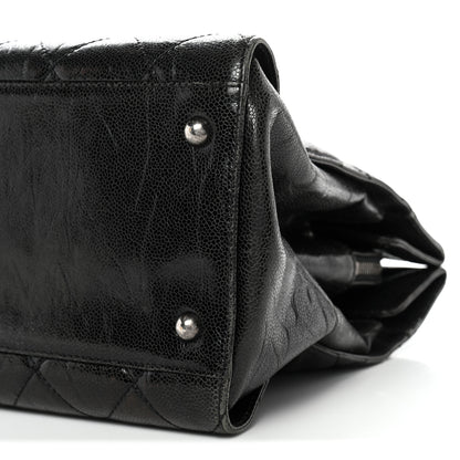 Chanel Crumpled Grained Calfskin Quilted CC Crave Tote Black 11 of 14