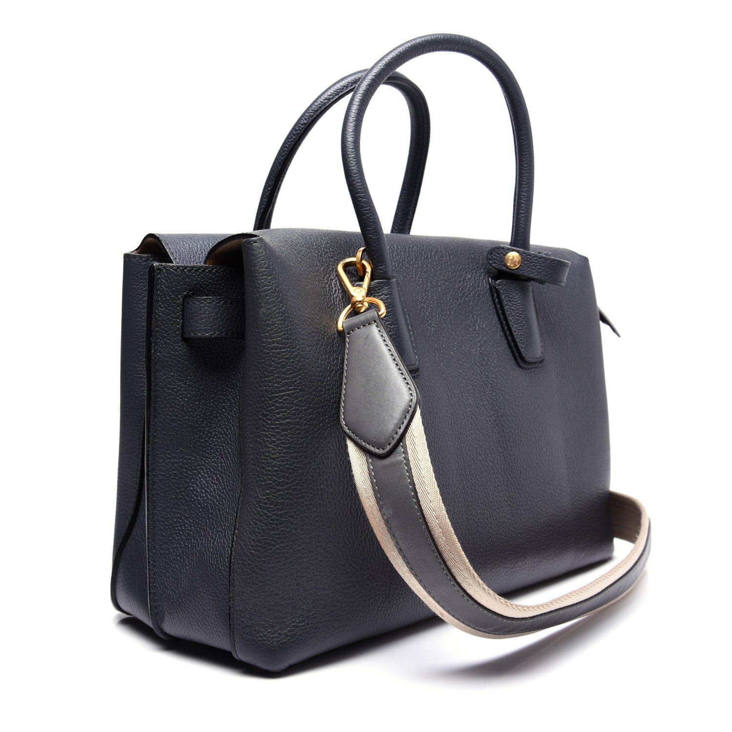 MCM Grained Calfskin Medium Milla Tote Phantom Grey 3 of 11