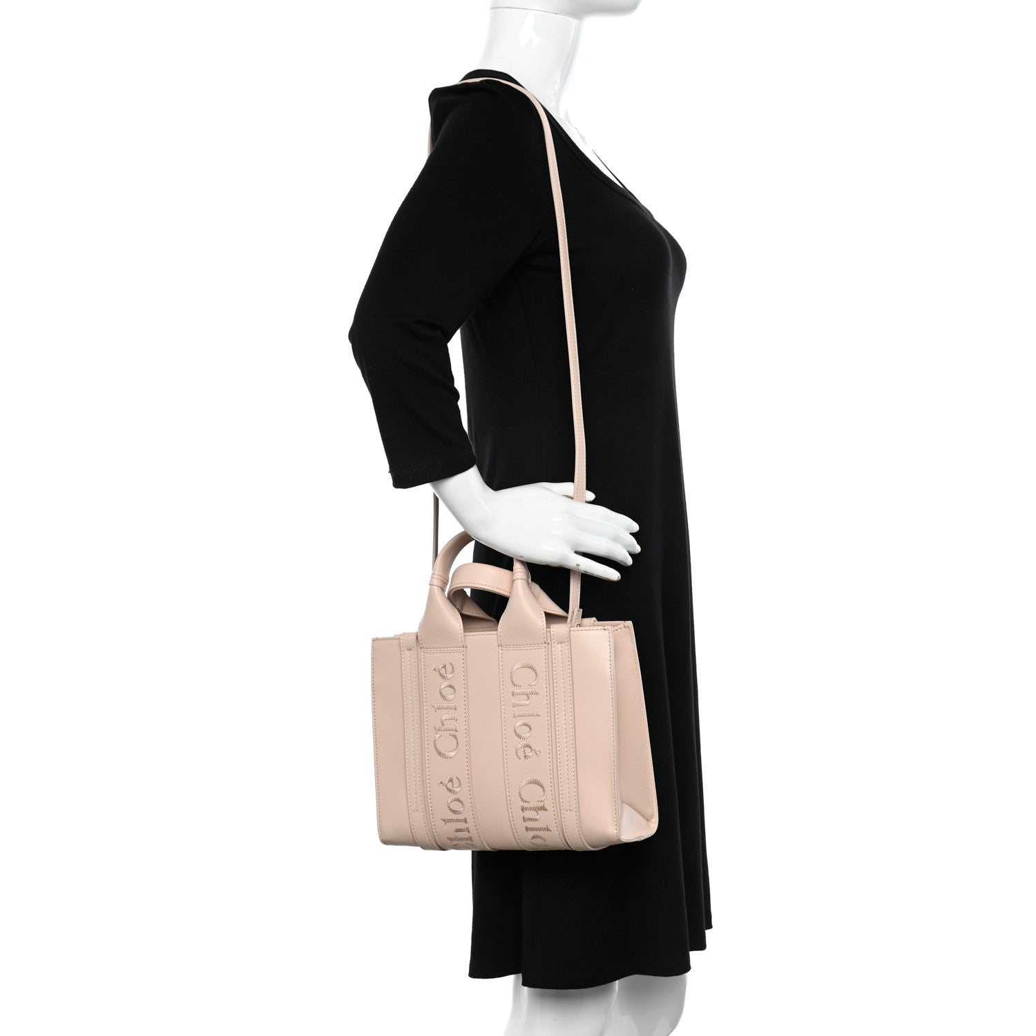 Chloe Calfskin Small Woody Tote Cement Pink 2 of 10