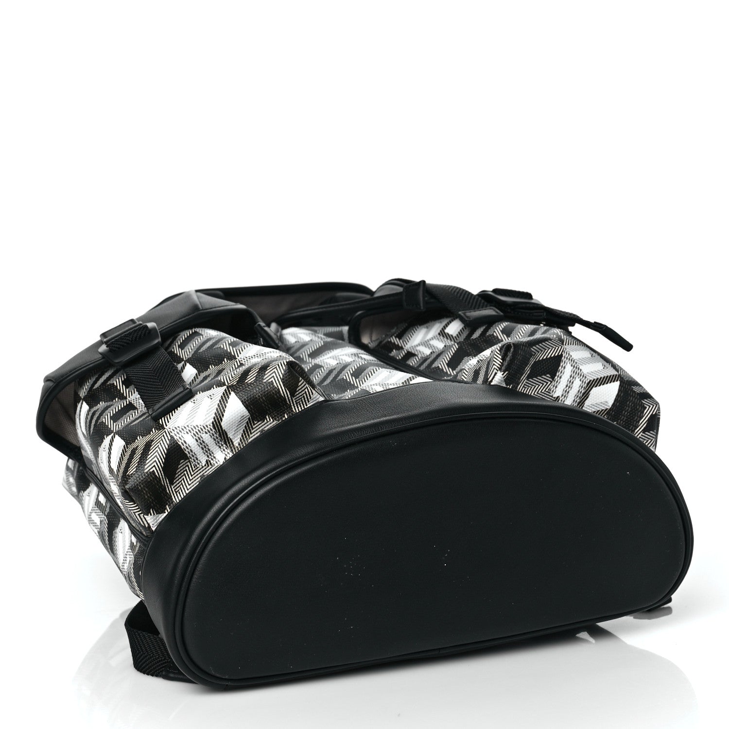 MCM Cubic Monogram Medium Bradenburg Backpack Black White 4 of 9