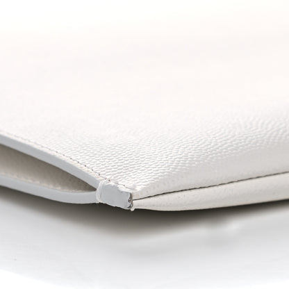 Saint Laurent Grain de Poudre Zipped Document Holder White 9 of 12