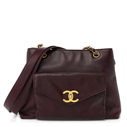 Chanel Calfskin Flap Shoulder Bag Burgundy 1 of 12