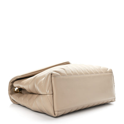 Saint Laurent Calfskin Y Quilted Monogram Medium Loulou Chain Satchel Dark Beige 4 of 9