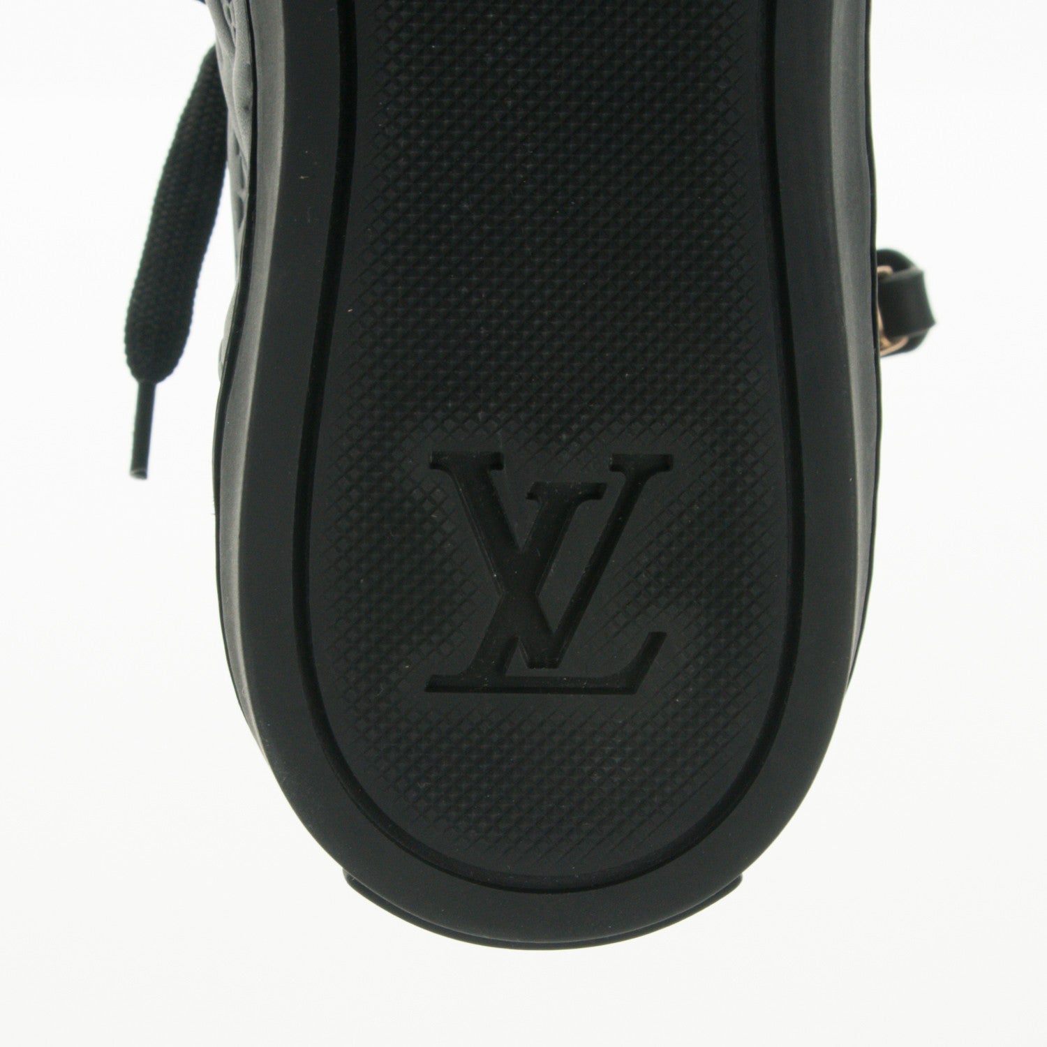 Louis Vuitton Calfskin Embossed Monogram Punchy High Top Sneakers 34 Black 6 of 7