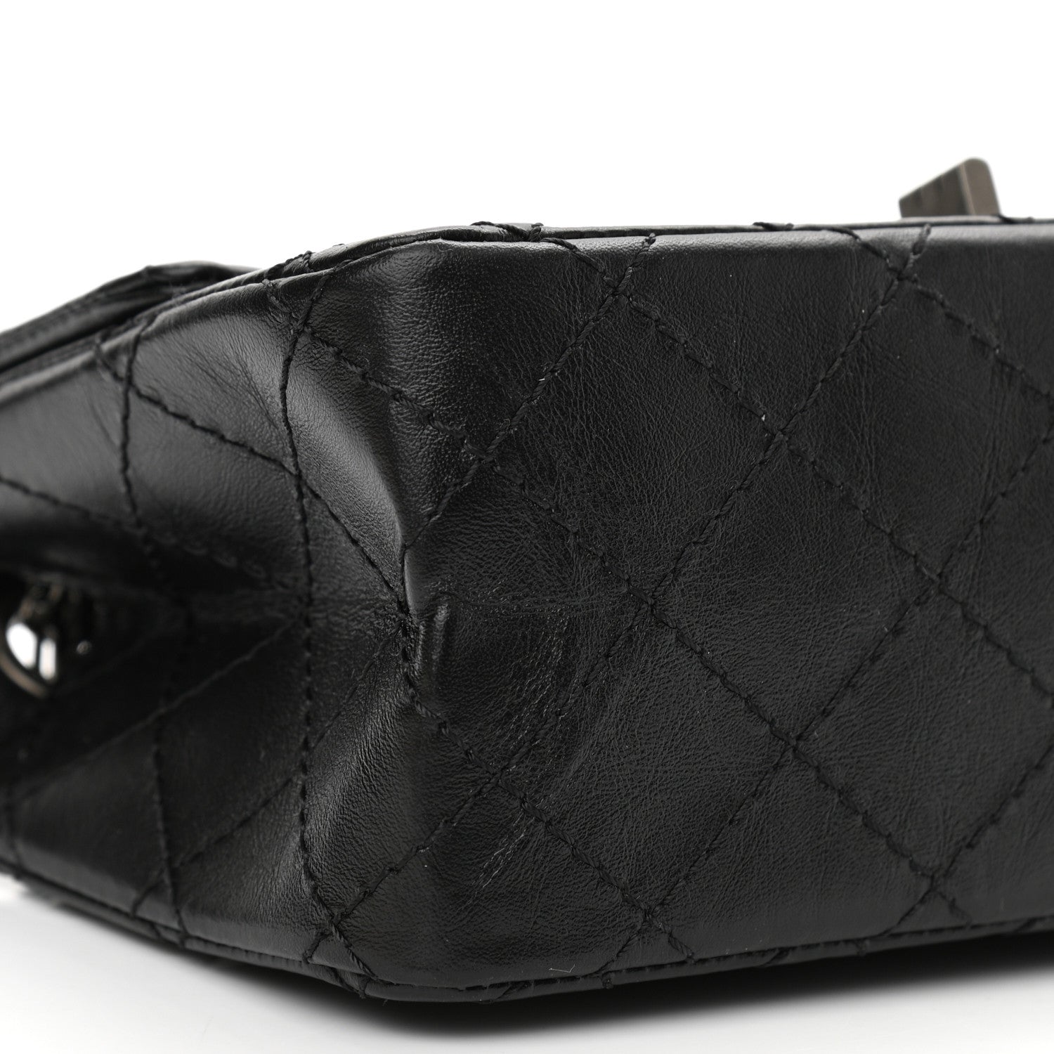 Chanel Aged Calfskin Quilted 2.55 Reissue Mini Flap Black 9 of 11