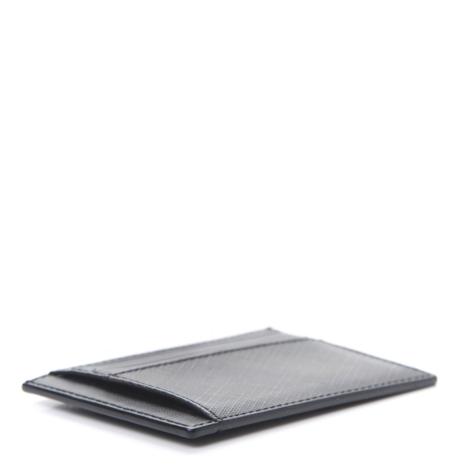 Burberry Grained Calfskin London Check Money Clip Card Case Navy Black 4 of 9