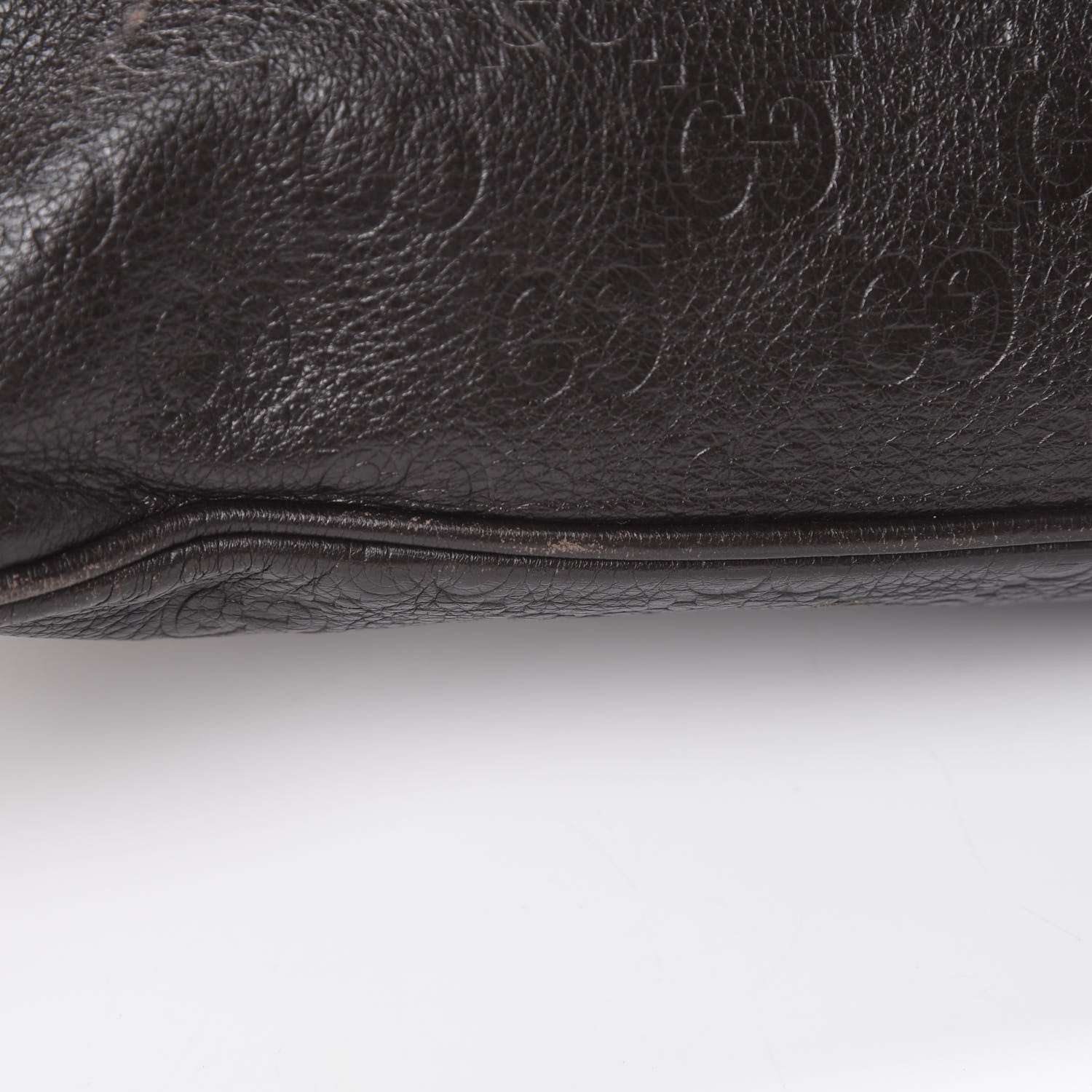 Gucci Guccissima Medium Flat Messenger Bag Dark Brown 10 of 13