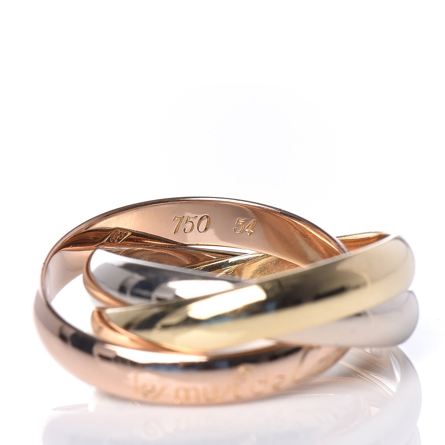 Cartier 18K Pink Yellow White Gold Classic Les Must De Trinity Ring 51 5.75 5 of 5