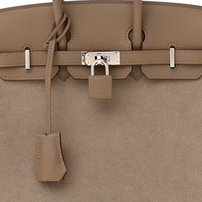 Hermes Veau Doblis Swift Grizzly Birkin 25 Gris Caillou Etoupe 8 of 10