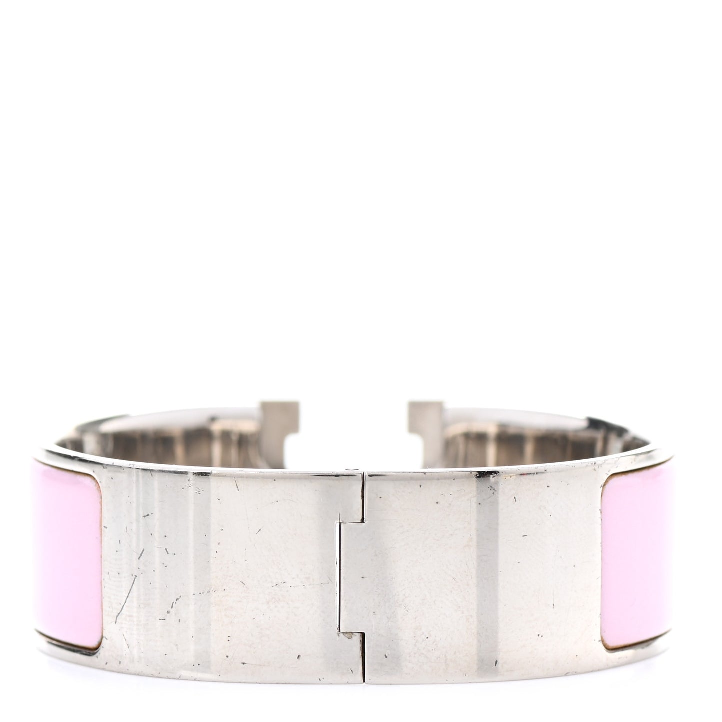 Enamel Wide Clic Clac H Bracelet GM Rose Dragee
