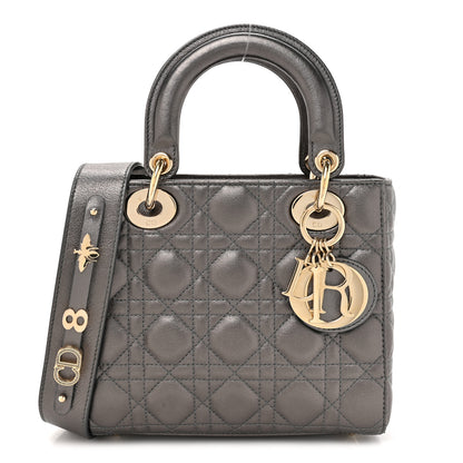 Christian Dior Lambskin Cannage Small My ABCDior Lady Dior Metallic Grey 1 of 11