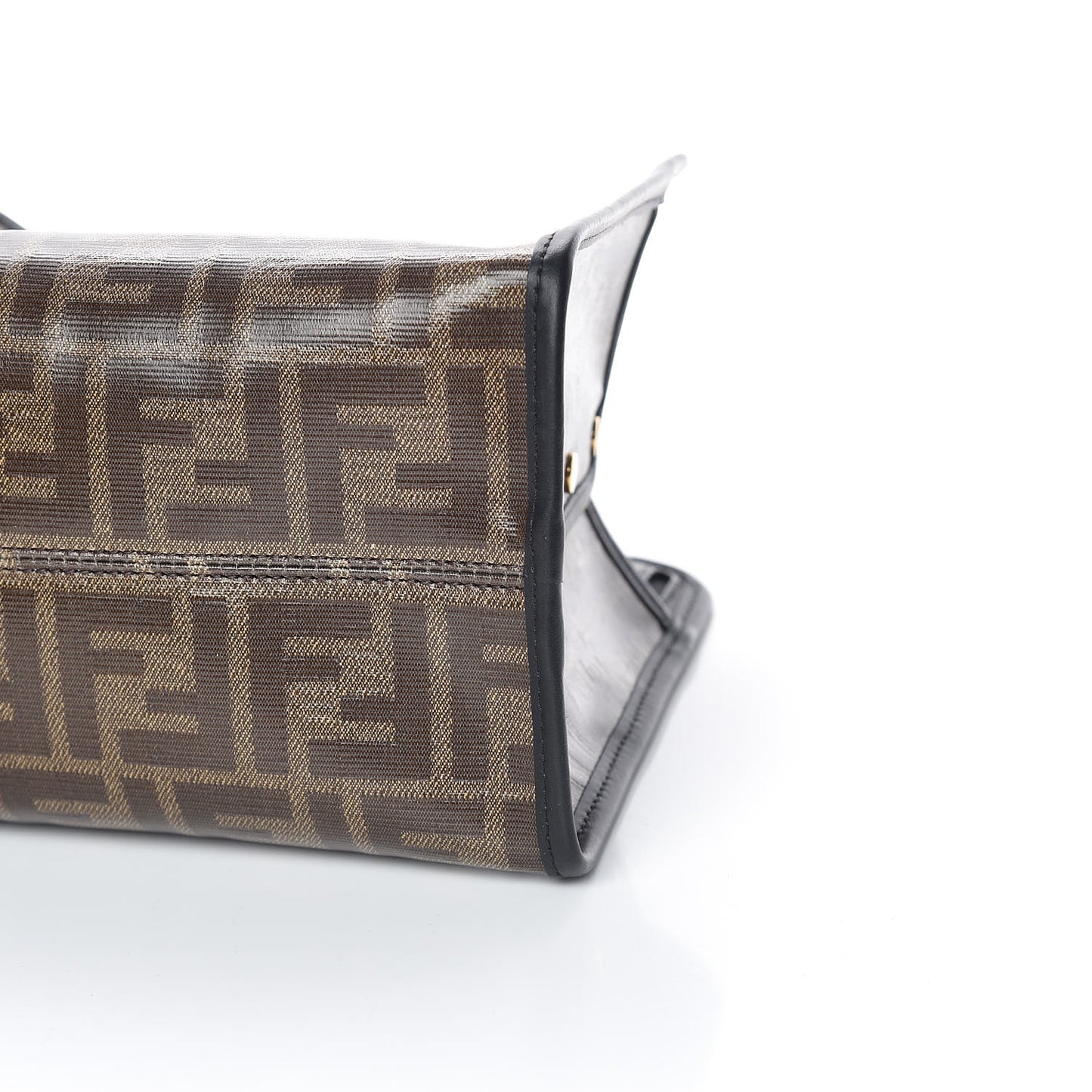 Glazed Fabric Vitello Century FF 1974 Stamp Patch Mini Peekaboo Defender Cover Mogano Panna Black