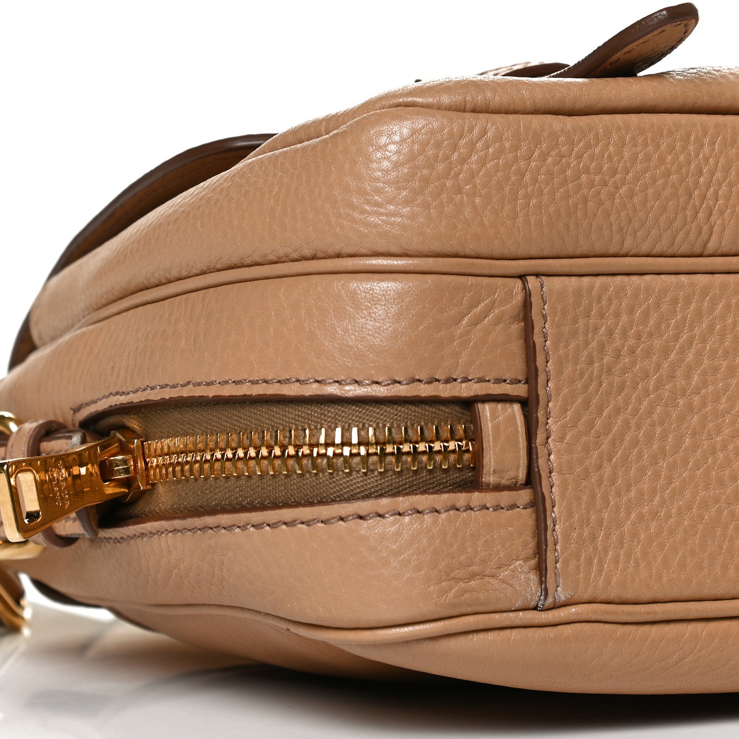 Vitello Daino Push Lock Messenger Bag Noisette
