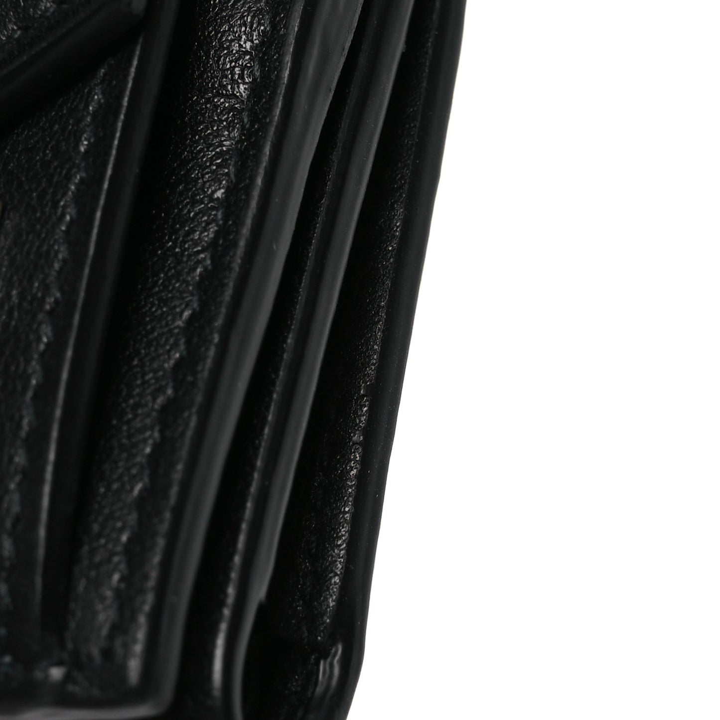 Calfskin Small Rockstud Wallet  Black