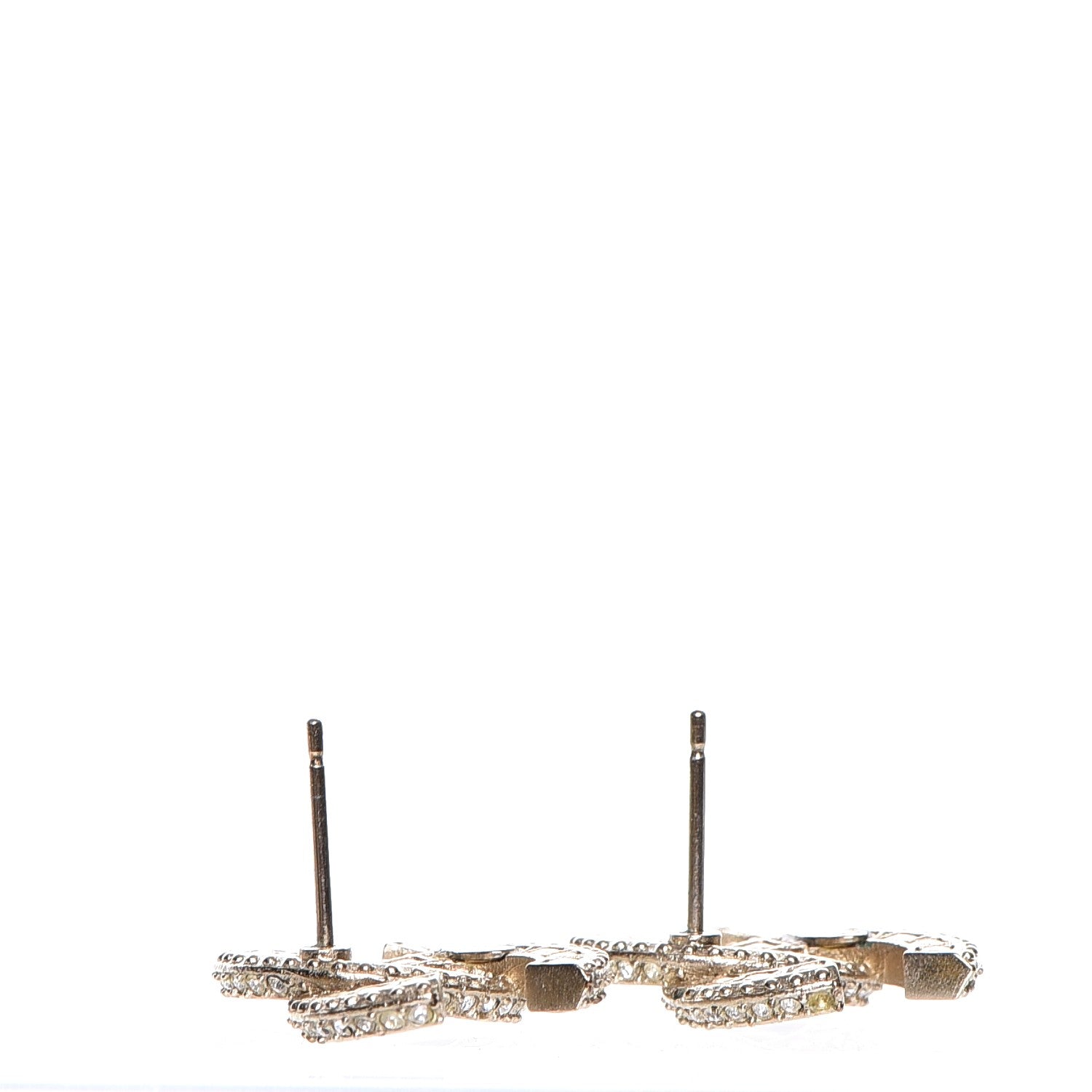Chanel Crystal CC Earrings Gold 2 of 6