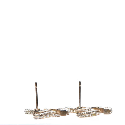 Chanel Crystal CC Earrings Gold 2 of 6