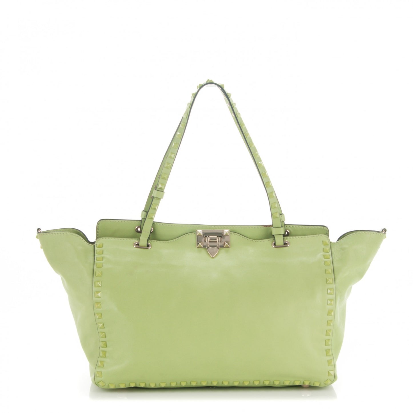 Vitello Medium Rockstud Tote Apple