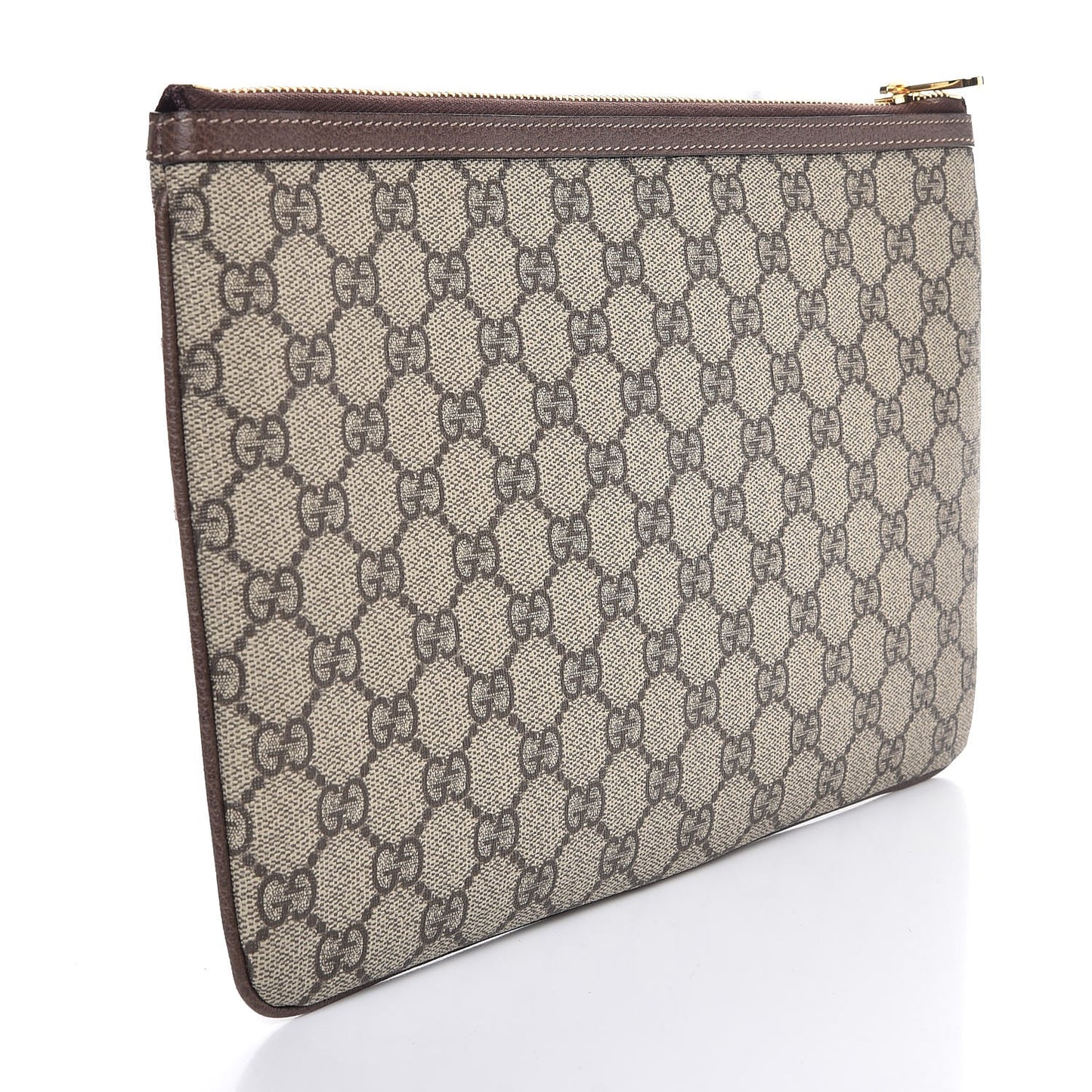 GG Supreme Monogram Large Ophidia Pouch Clutch Brown