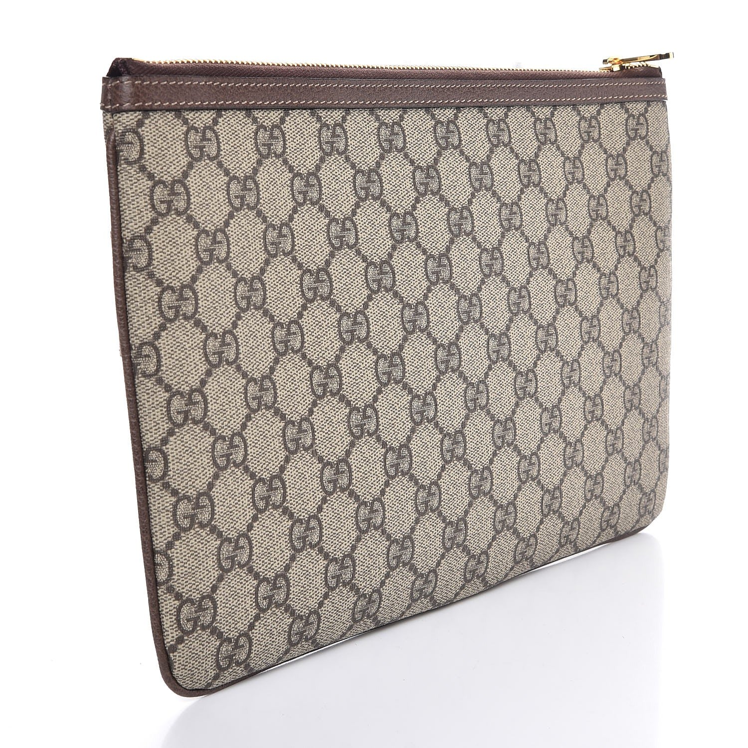 Gucci GG Supreme Monogram Large Ophidia Pouch Clutch Brown 3 of 7