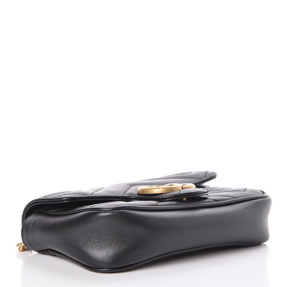 Gucci Calfskin Matelasse Super Mini GG Marmont Shoulder Bag Black 4 of 9