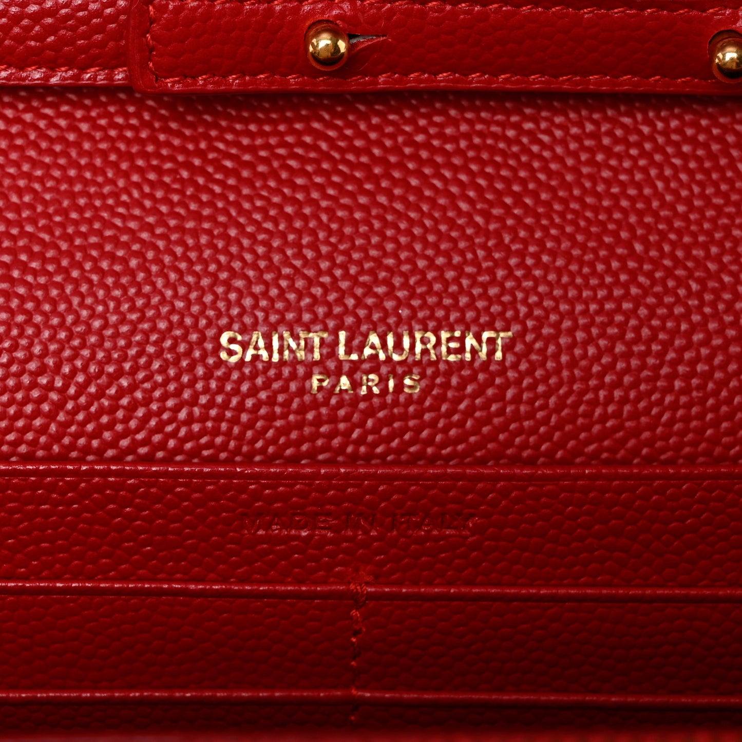 Grain De Poudre Matelasse Chevron Monogram Chain Wallet New Red