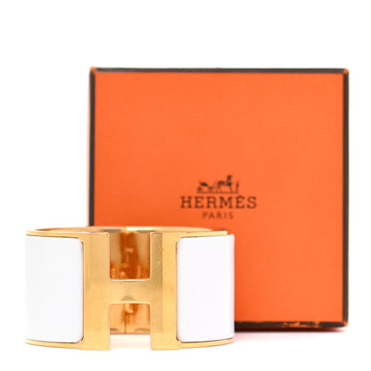 Hermes Enamel Extra Wide Clic Clac H Bracelet PM White 11 of 11