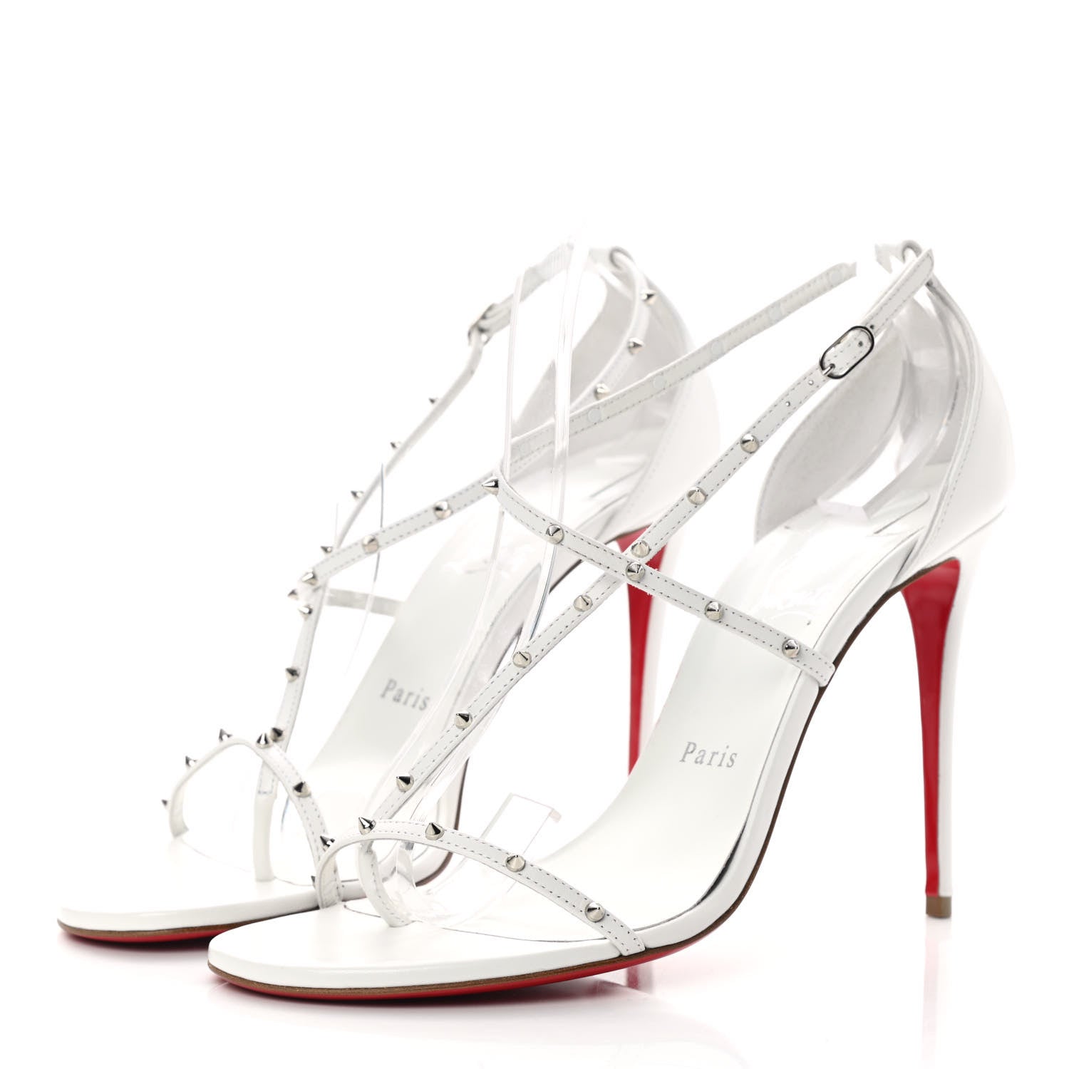 Christian Louboutin Riojana 100 Spiked Sandals 39.5 White 3 of 11