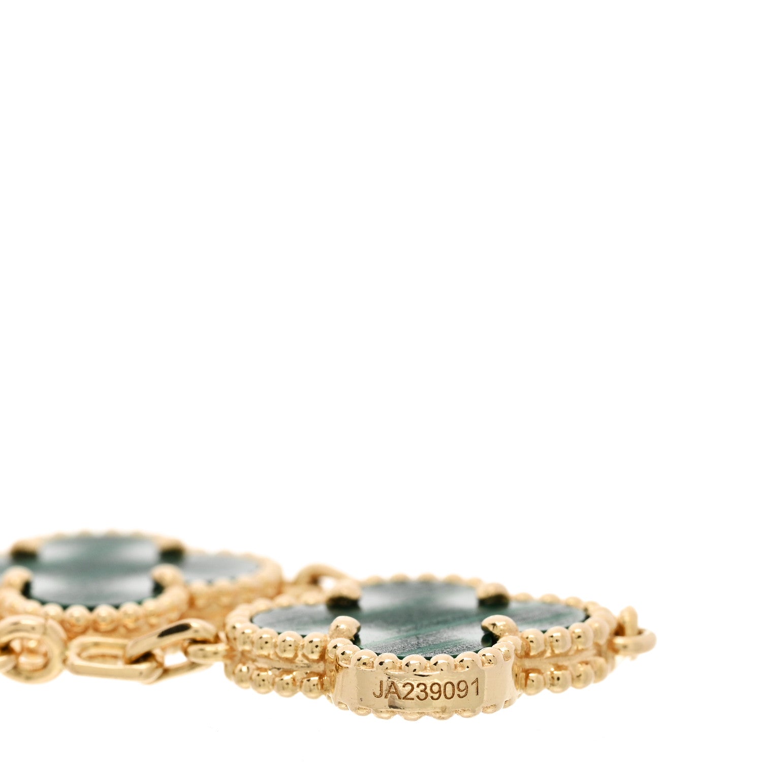 Van Cleef & Arpels 18K Yellow Gold Malachite 5 Motifs Vintage Alhambra Bracelet 4 of 5