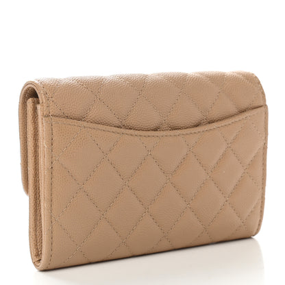 Chanel Caviar Quilted Medium Flap Wallet Beige 3 of 9