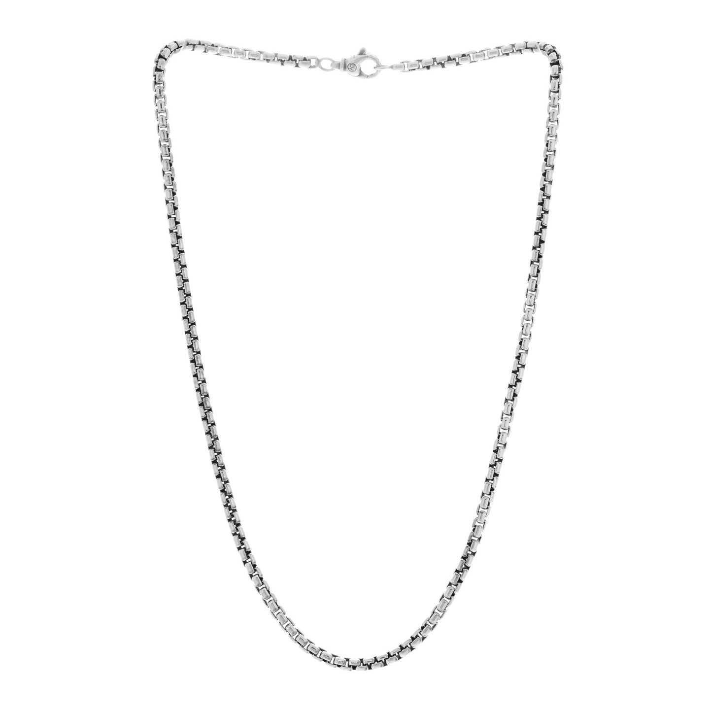Sterling Silver 3.6mm Box Chain Necklace 18"