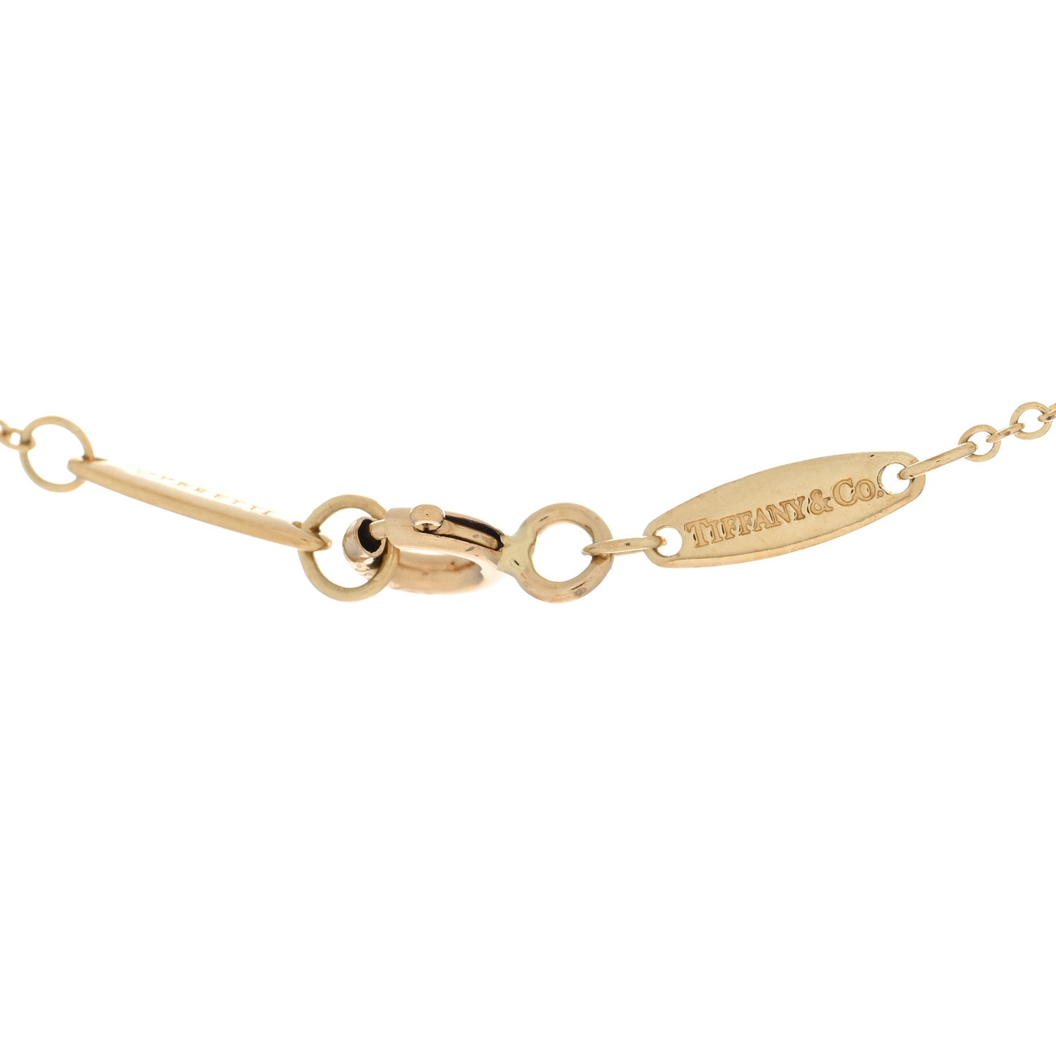 Tiffany 18K Yellow Gold Diamond .17ct Elsa Peretti Diamonds by the Yard Pendant Necklace 5 of 5