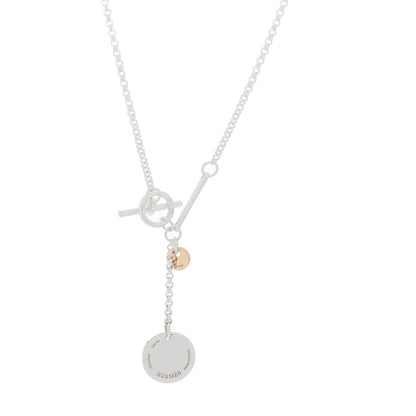 Hermes Sterling Silver 18K Rose Gold PM Ex-Libris Pendant Necklace 4 of 5