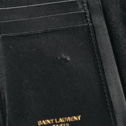 Saint Laurent Lambskin Matelasse Monogram Vicky Tri-Fold Wallet Black 8 of 10