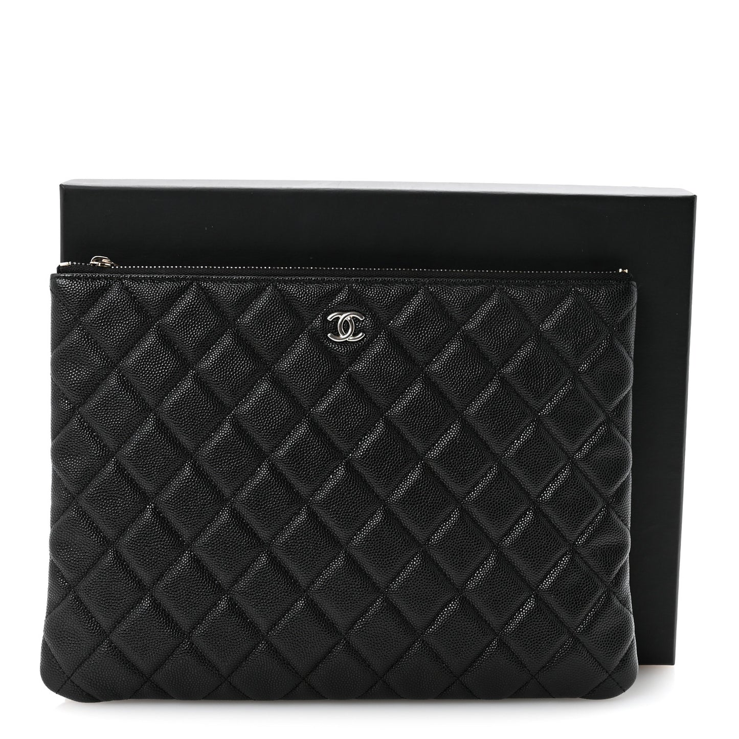 Caviar Quilted Medium Cosmetic Case Black
