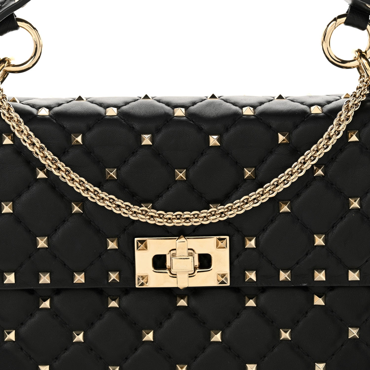 Valentino Garavani Lambskin Medium Rockstud Spike Shoulder Bag Black 7 of 12