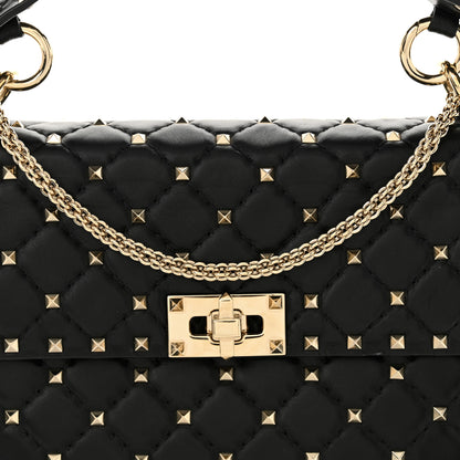 Valentino Garavani Lambskin Medium Rockstud Spike Shoulder Bag Black 7 of 12