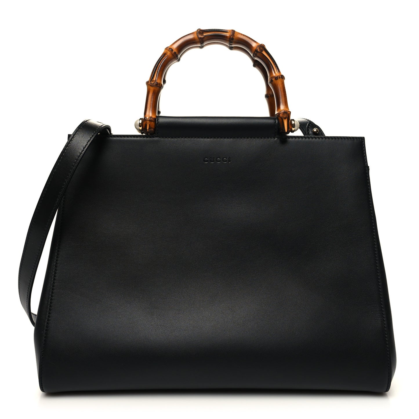 Nappa Bamboo Medium Nymphaea Top Handle Black