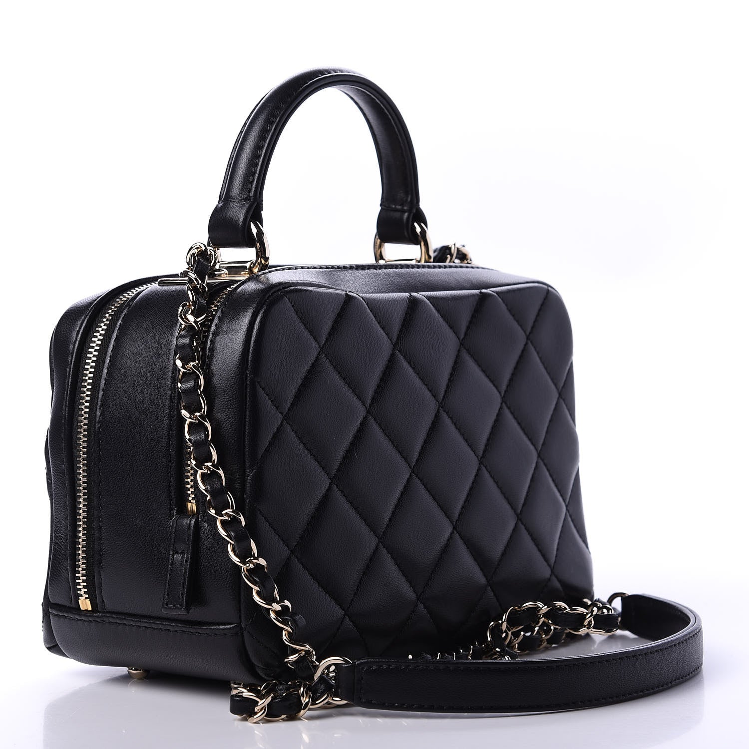 Chanel Lambskin Quilted Small Trendy CC Bowling Bag Black 3 of 12