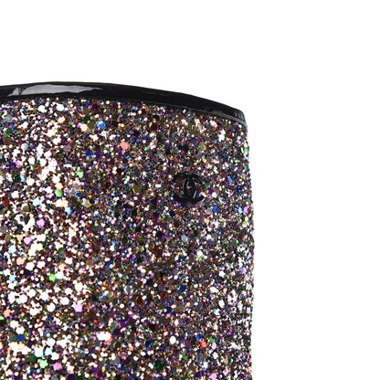 Chanel Glitter Patent Calfskin Cap Toe Fantasy High Boots 39 Multicolor Black 8 of 8
