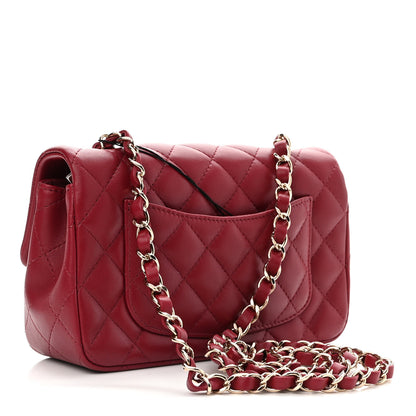Chanel Lambskin Quilted Mini Rectangular Flap Burgundy 3 of 10