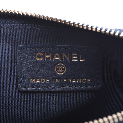Chanel Caviar Quilted Classic Flat Wallet Pouch Navy 6 of 8