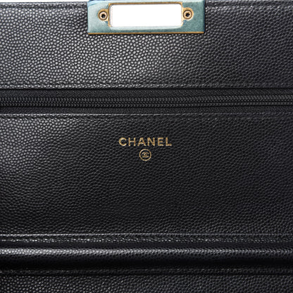Chanel Caviar Quilted Golden Class Wallet On Chain WOC Black 8 of 12