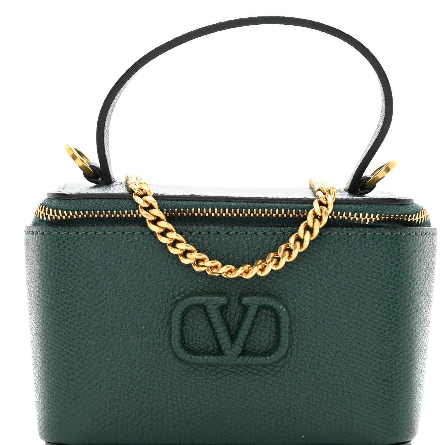 Grained Calfskin VSling Vanity Case English Green