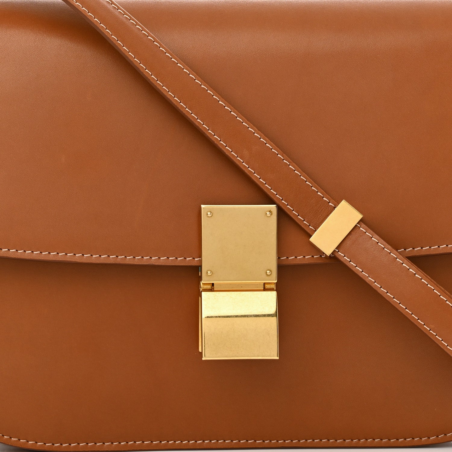 Celine Natural Calfskin Medium Classic Box Flap Bag Tan 8 of 11