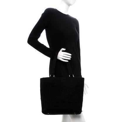 Chanel Jersey Chocolate Bar Quilted Small Tote Black 2 of 11